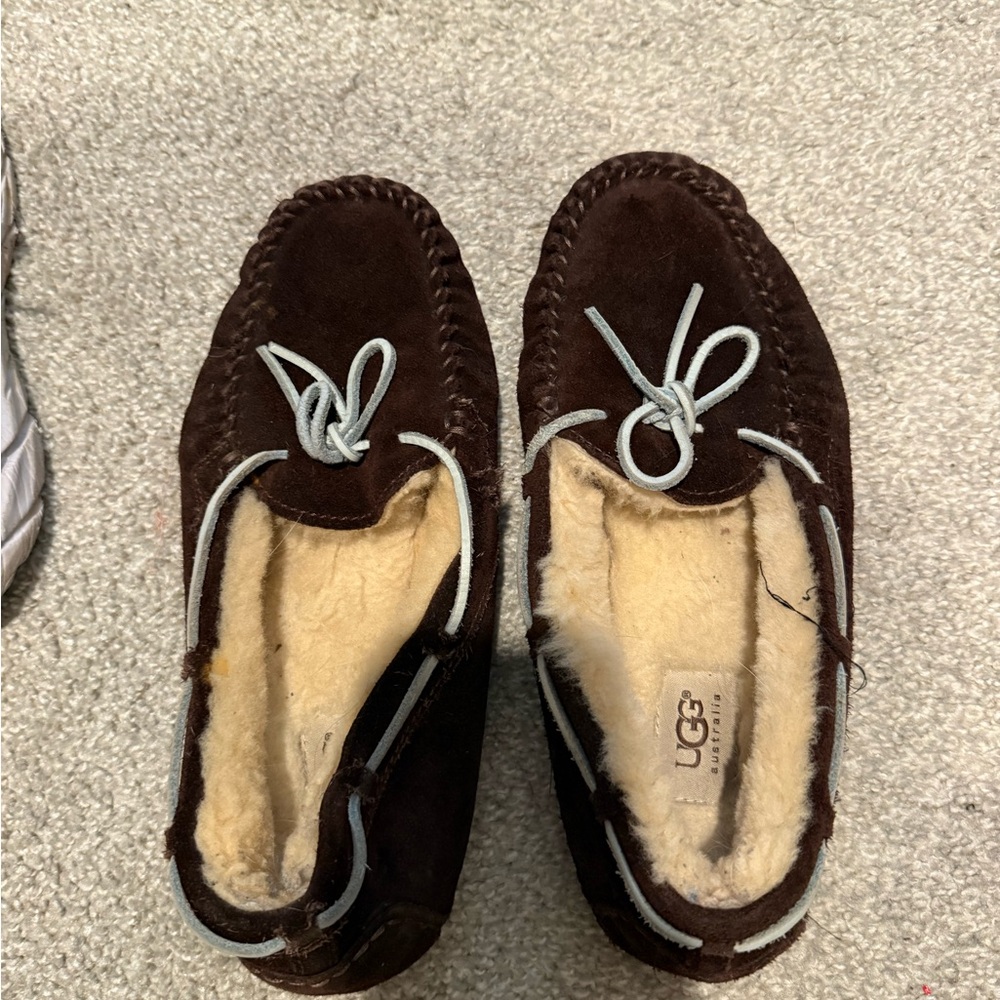 UGG Brown Moccasin Shoes with Plush Lining